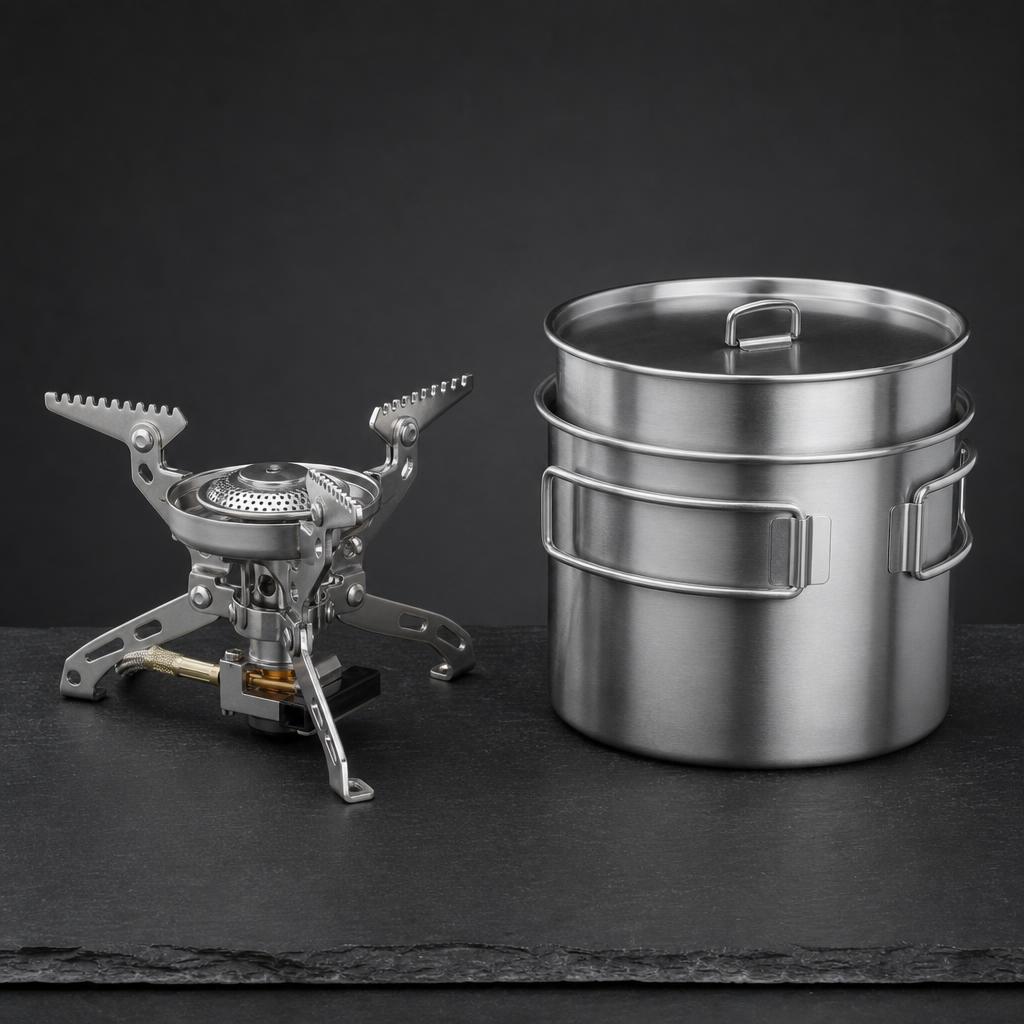 Folding Camp Stove + Cook Pot
